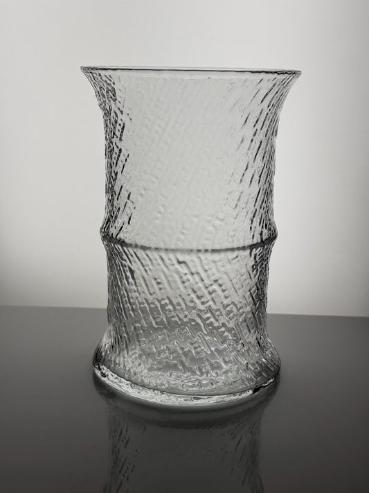 Vintage Nuutajärvi 'Veera' Glass Bottle / Vase by Heikki Orvola, Finland 1983–1984