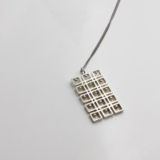Modernist Abstract Sterling Silver Pendant — Kultaseppa Salovaara, Finland 1960s