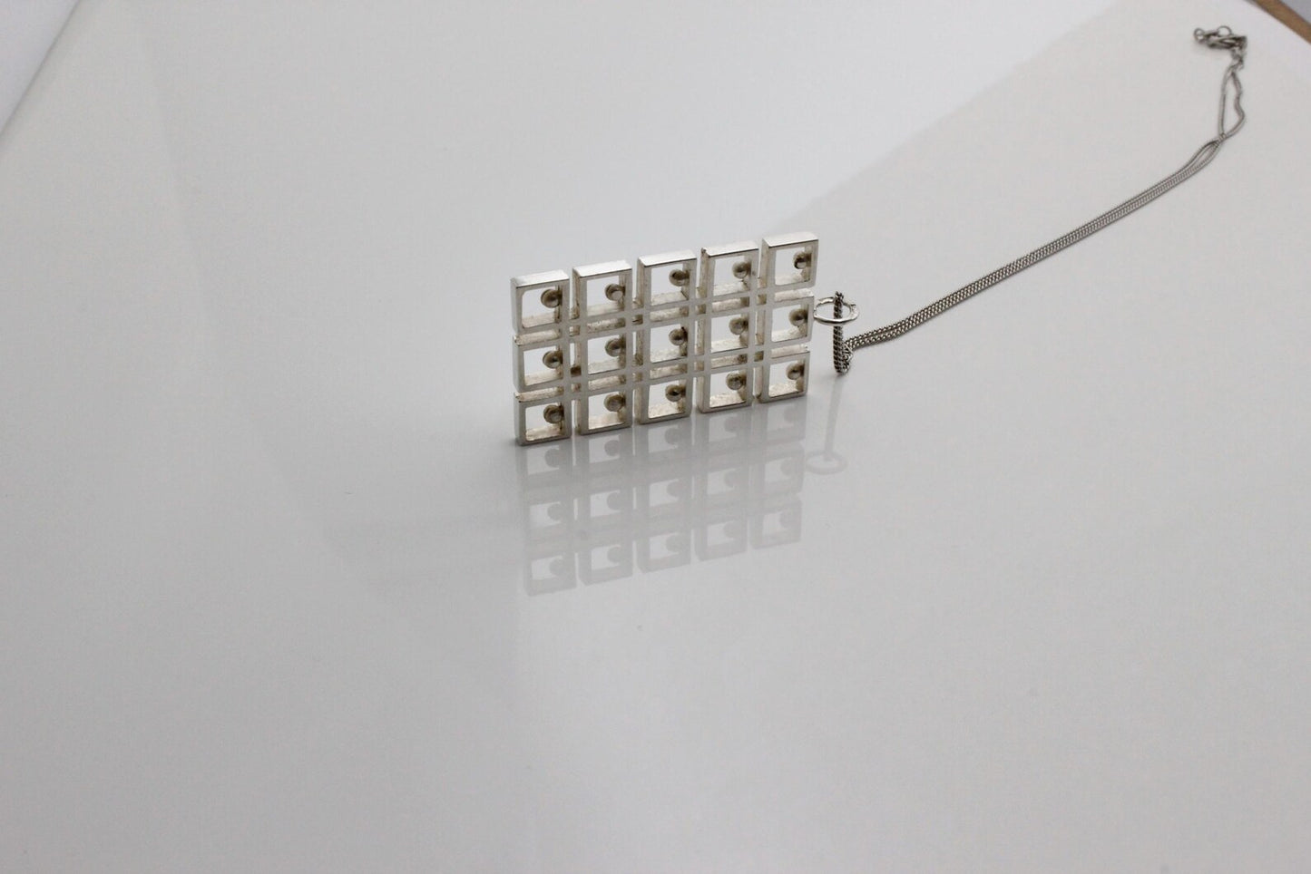 Modernist Abstract Sterling Silver Pendant — Kultaseppa Salovaara, Finland 1960s