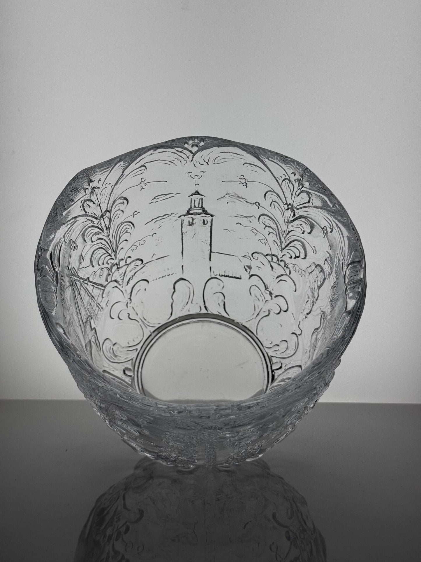 Vintage Kosta Boda 'Rhapsody' Glass Bowl / Flower Pot by Kjell Engman, Sweden 1970s