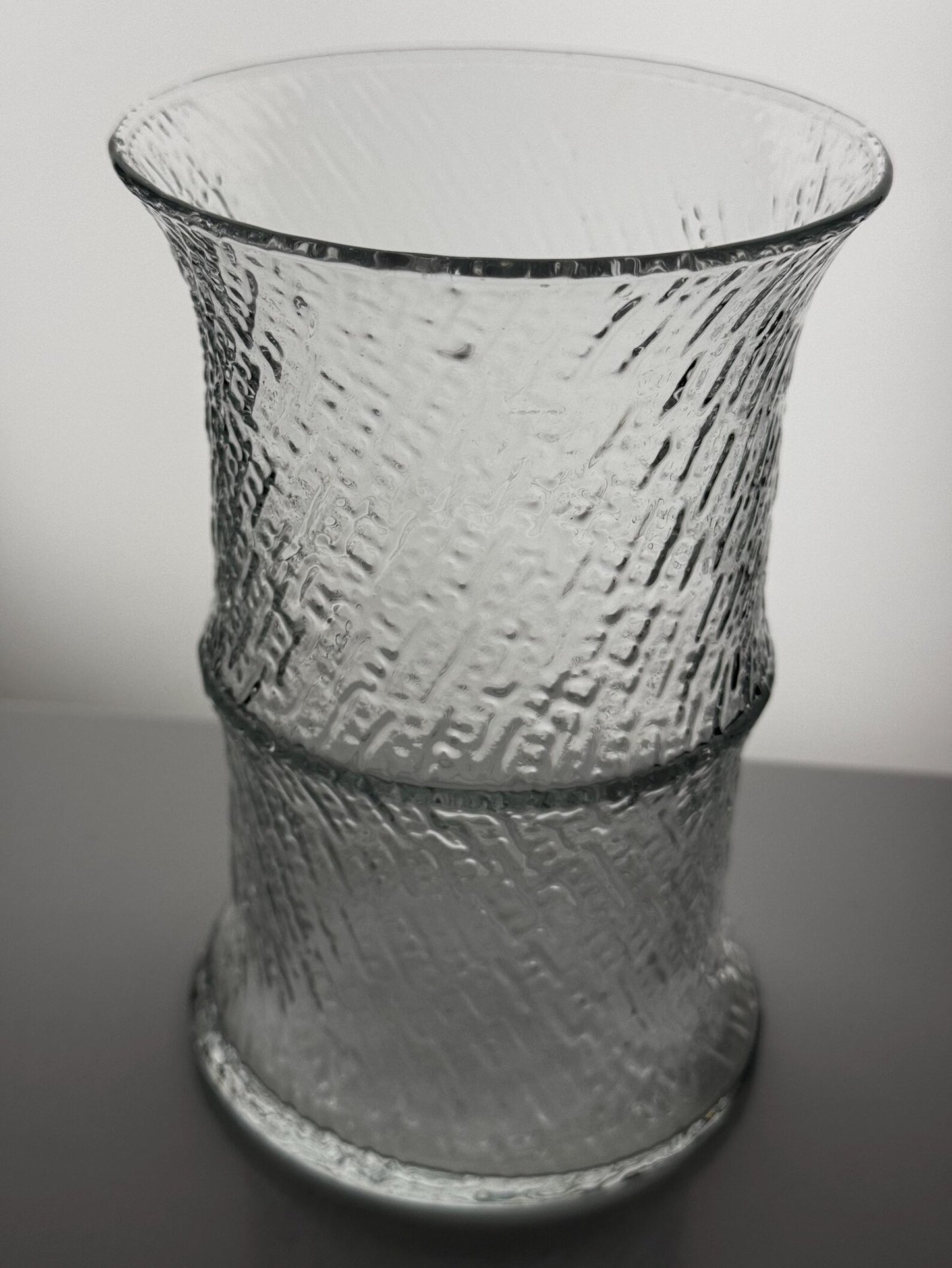 Vintage Nuutajärvi 'Veera' Glass Bottle / Vase by Heikki Orvola, Finland 1983–1984