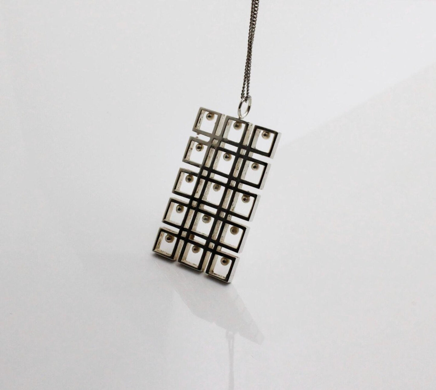 Modernist Abstract Sterling Silver Pendant — Kultaseppa Salovaara, Finland 1960s