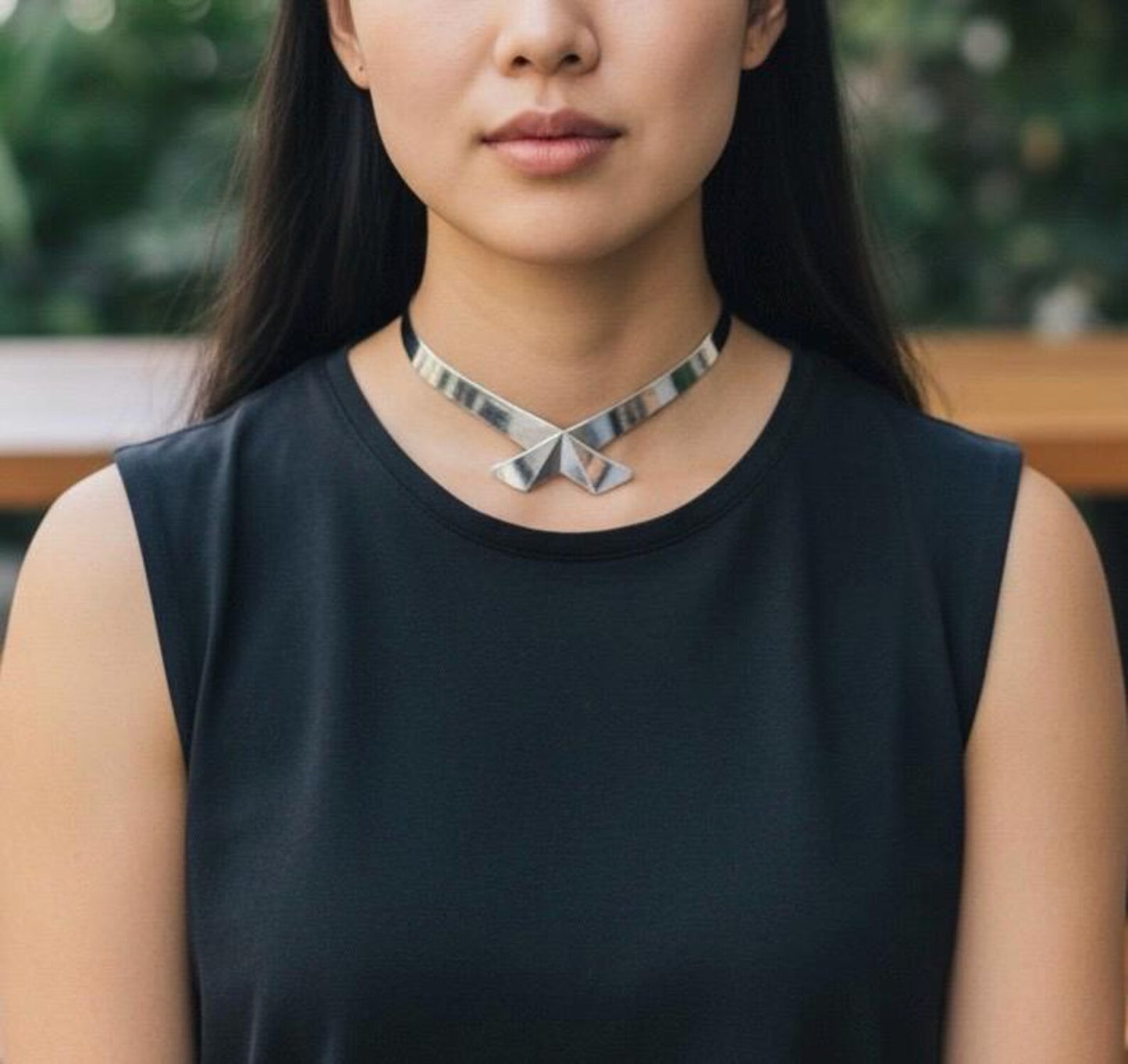 Modernist Sterling Silver Choker — Kultakeskus, Finland 1989