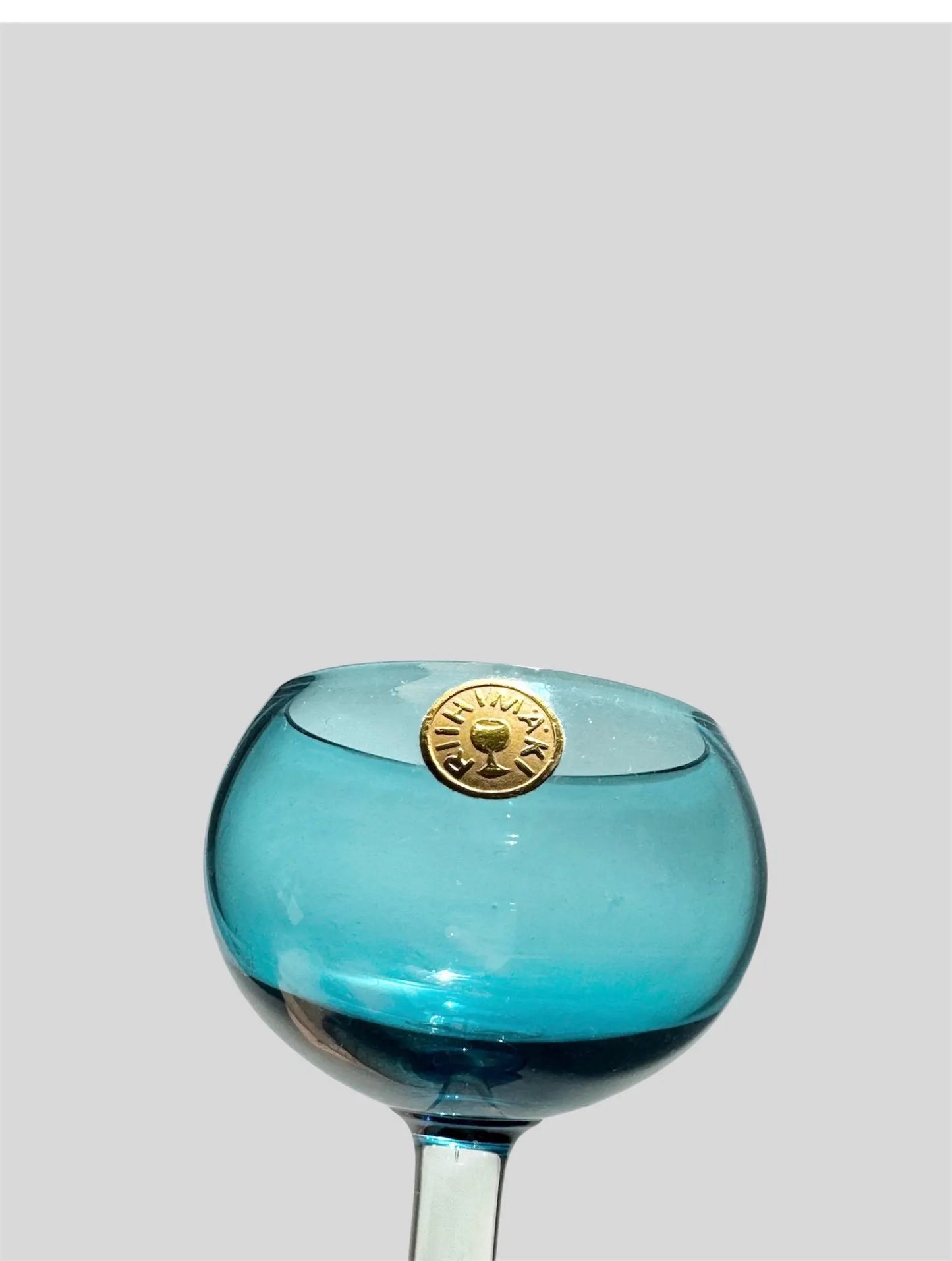 Vintage Harlequin Turquoise Decanter & Liqueur Glass Set by Nanny Still – Riihimäen Lasi, Finland 1950s