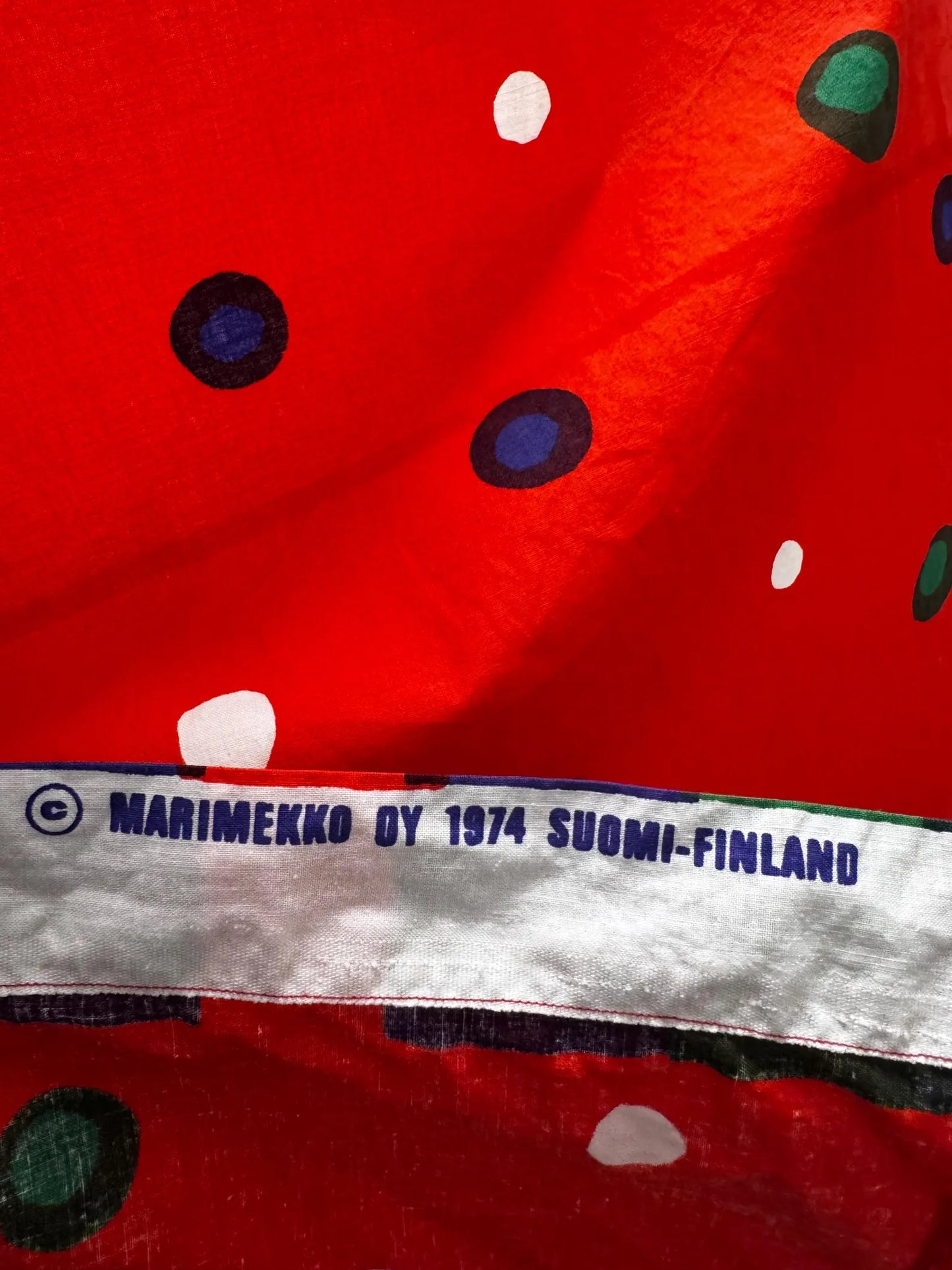 Vintage Marimekko Karpeld Tablecloth / Curtain by Katsuji Wakisaka, Finland 1974, 188 x 125 cm