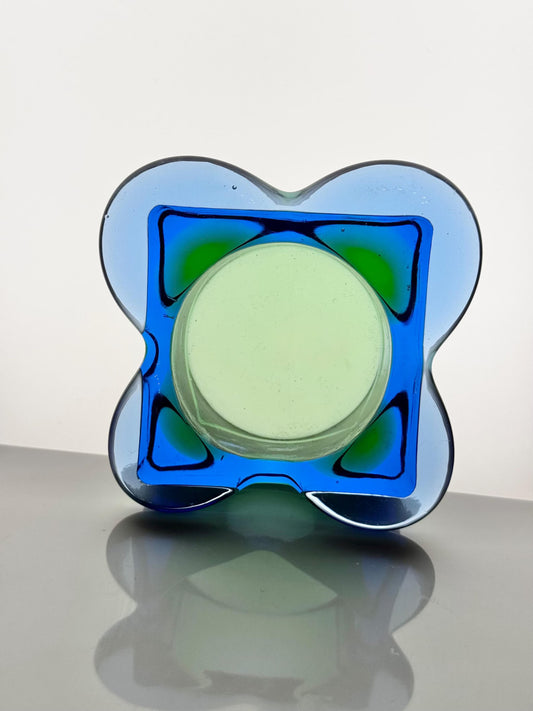 Vintage Humppila Art Glass Sculpture by Matti Halme, Finland 1970s