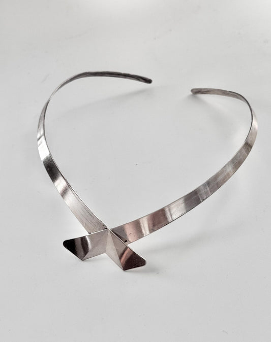 Kultakeskus Modernist Sterling Silver Choker, Finland 1989