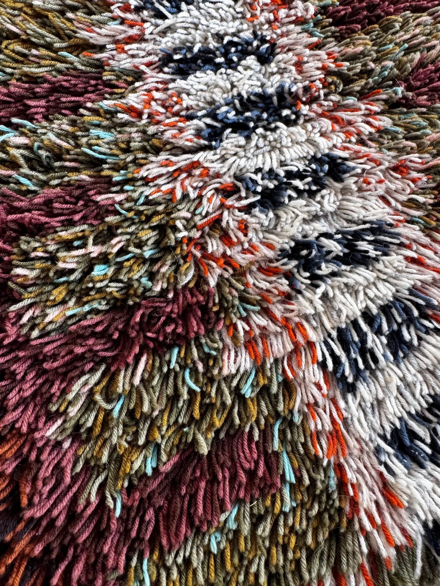 Mid Century Modern Finnish Rya Rug (Ryijy) 1960s – Made in Finland