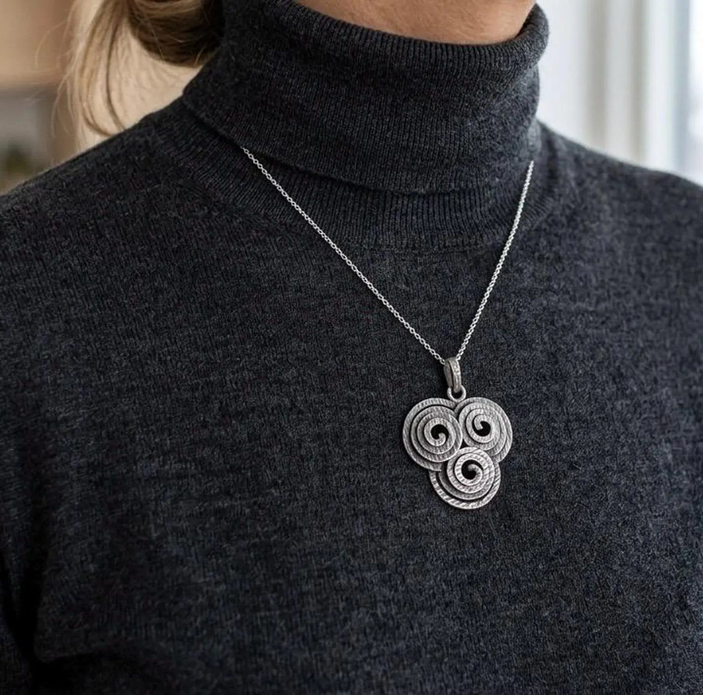 Rare Modernist Elis Kauppi Sterling Silver Pendant for Kupittaan Kulta Oy, Finland 1966
