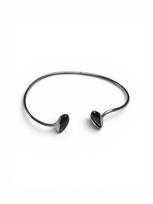 Vintage Sterling Silver & Spectrolite Bracelet by Kultaseppa Salovaara, Finland 1960s