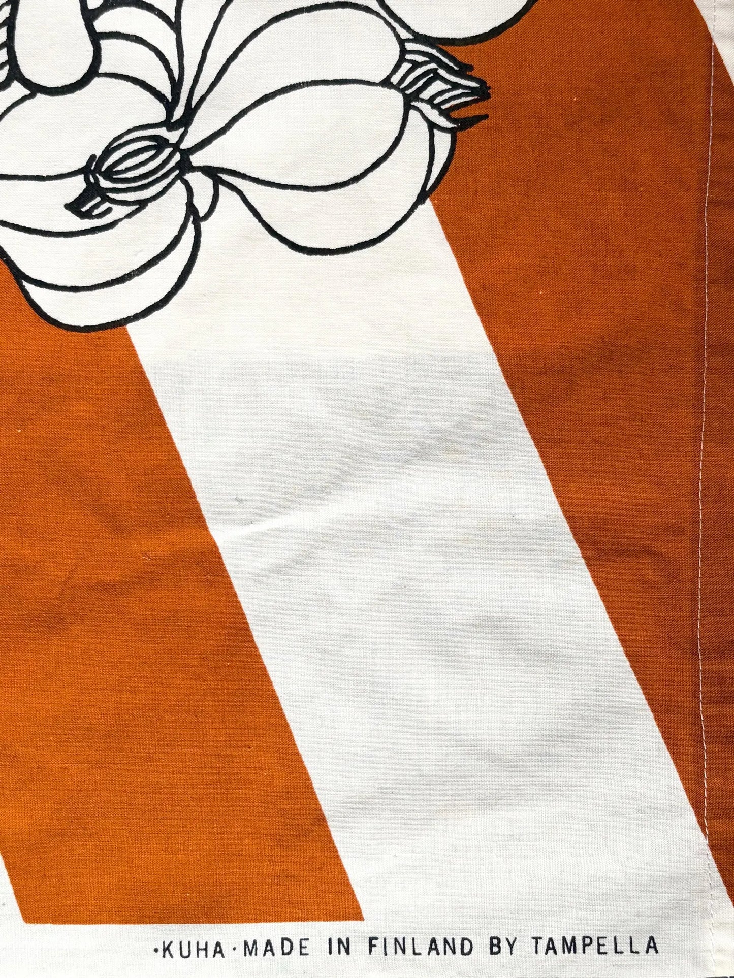 Rare Vintage Tampella 'Kuha' Cotton Curtain, Finland 1970s
