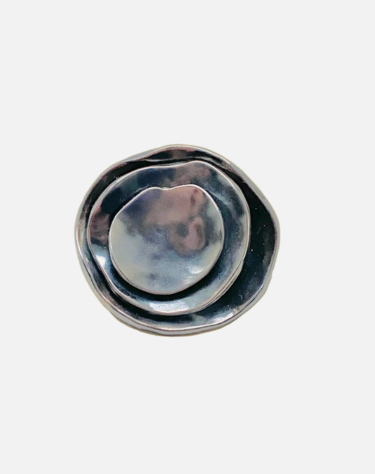 Original /Modernist Finnish sterling silver brooch / pendant named “Gardenia” designed by Liisa Vitali for N -Westerback in 1974