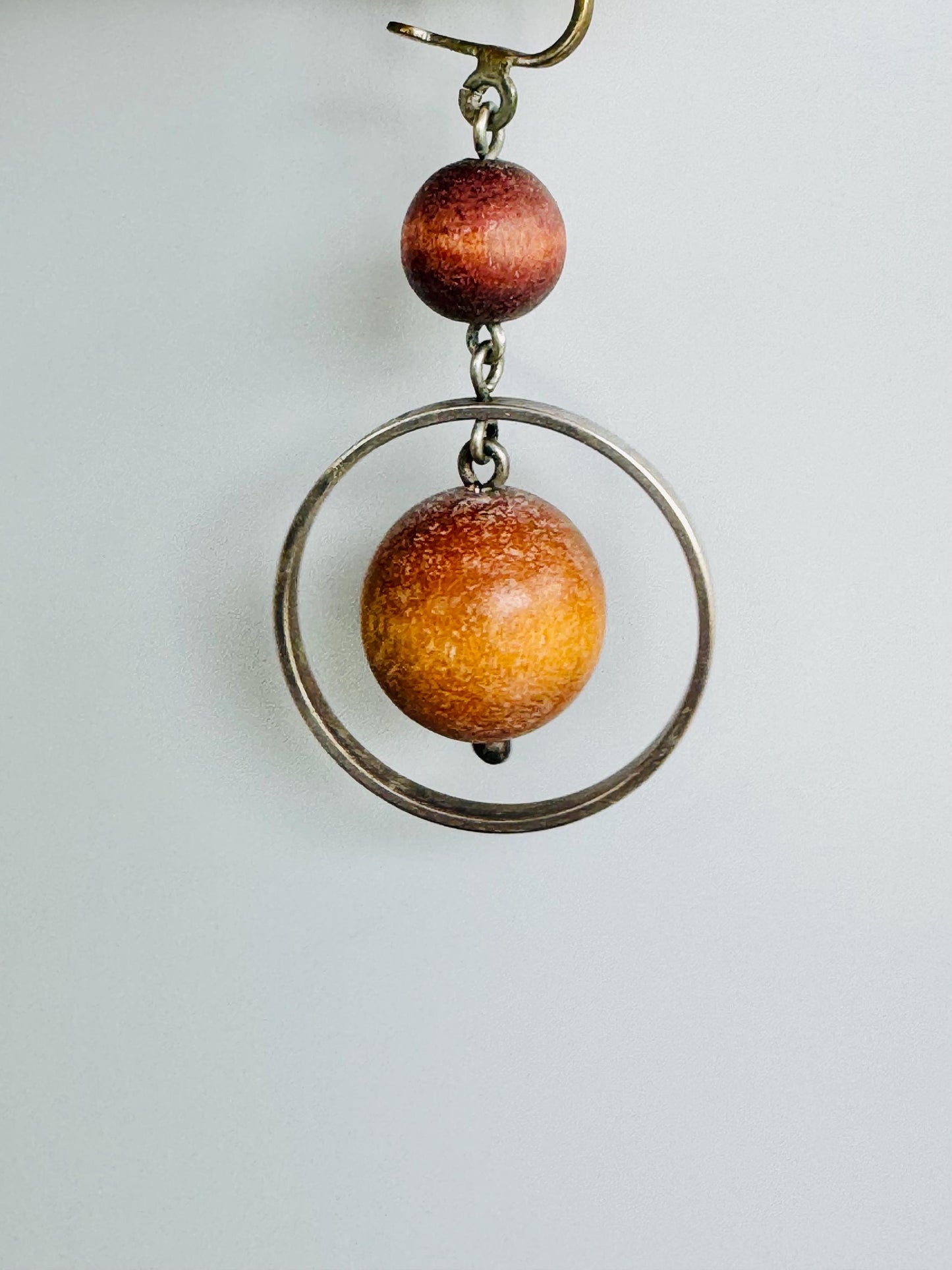 With stamp /Vintage Aarikka earrings designed by Kaija Aarikka in 1960s, made in Finland